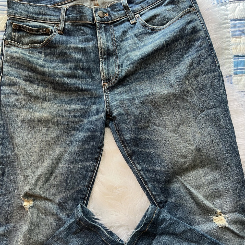 Madewell Men’s Skinny Jeans Distressed Hem Altered 34x27
